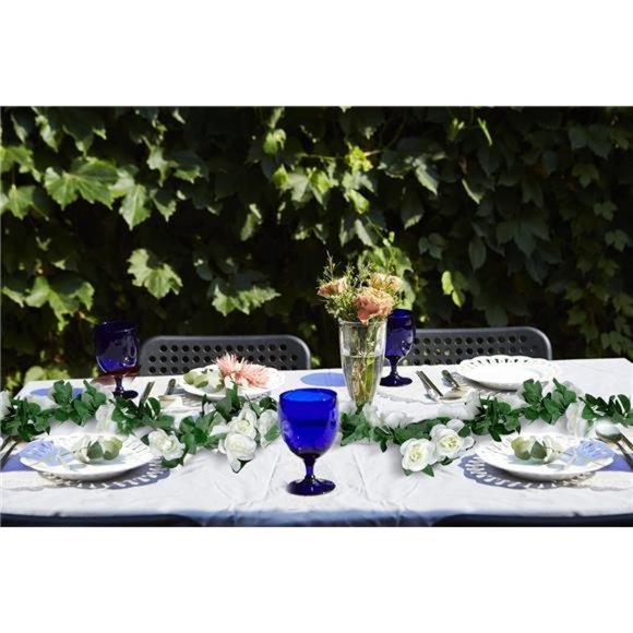 2 Pack (16FT) Artificial Rose Vine Flowers Plants Fake Flower Vine for Wedding - Picture 5 of 5